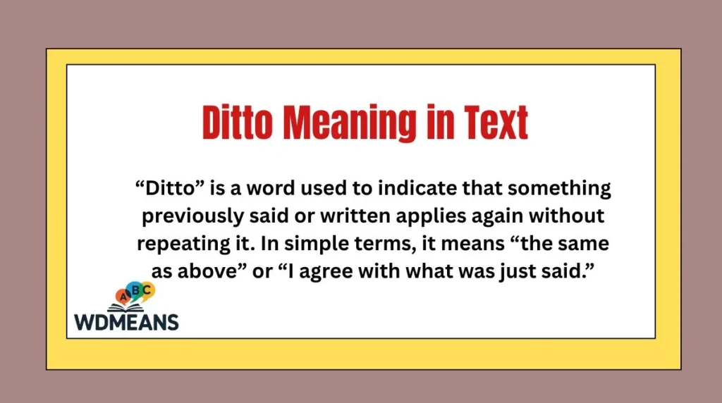 Ditto Meaning in Text