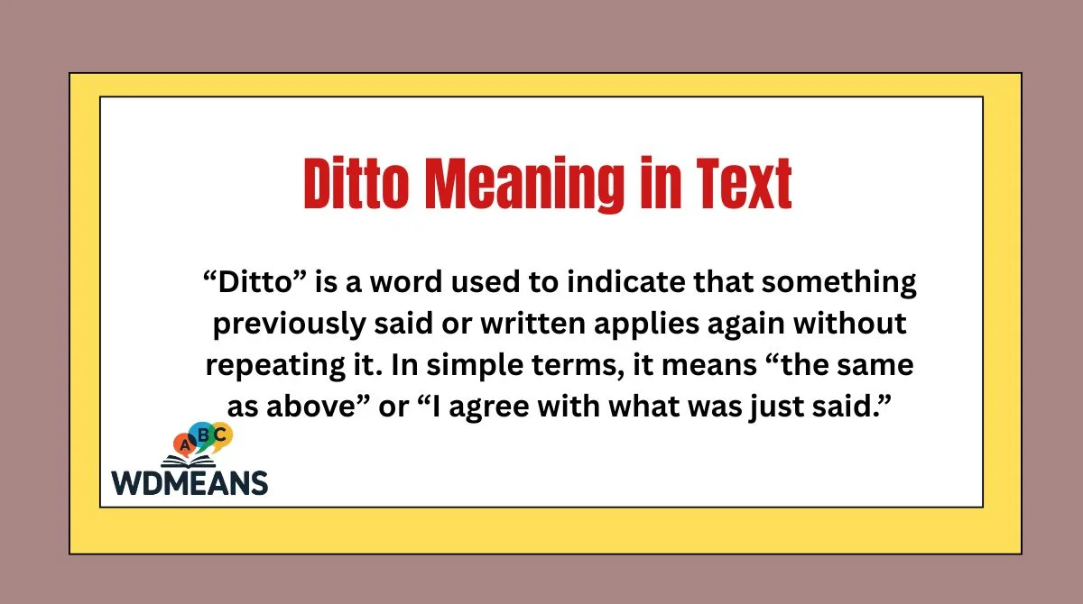 Ditto Meaning in Text