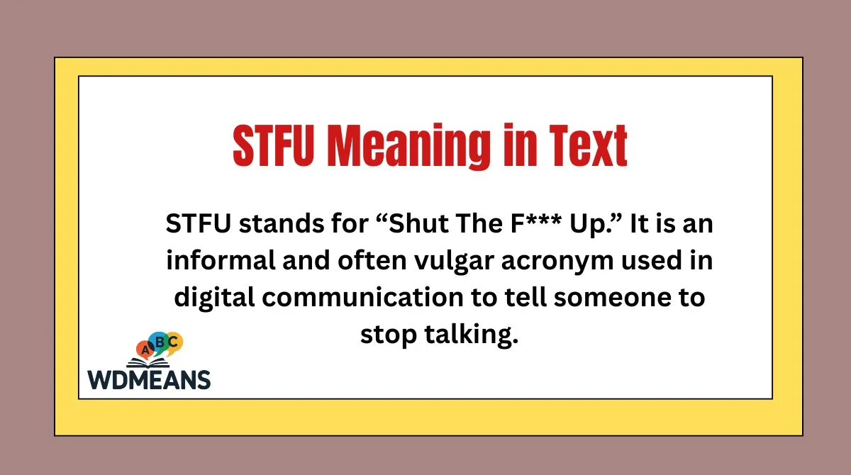STFU Meaning in Text