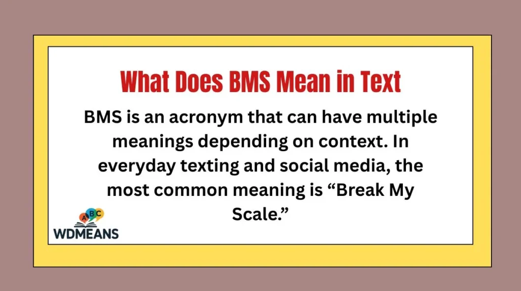 What Does BMS Mean in Text