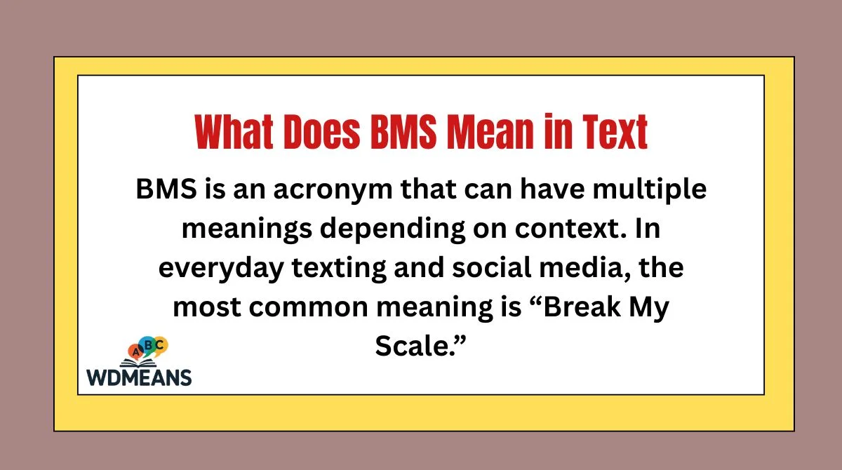 What Does BMS Mean in Text