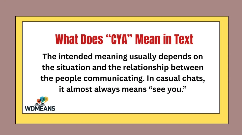 What Does “CYA” Mean in Text