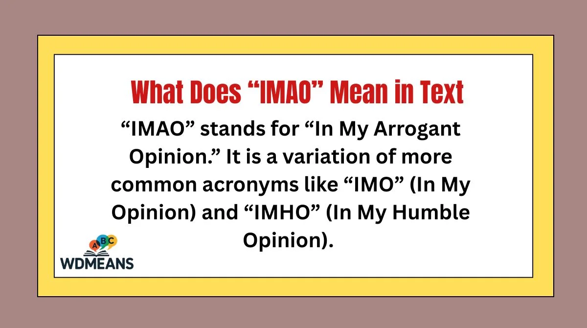 What Does “IMAO” Mean in Text