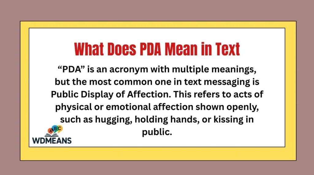 What Does PDA Mean in Text