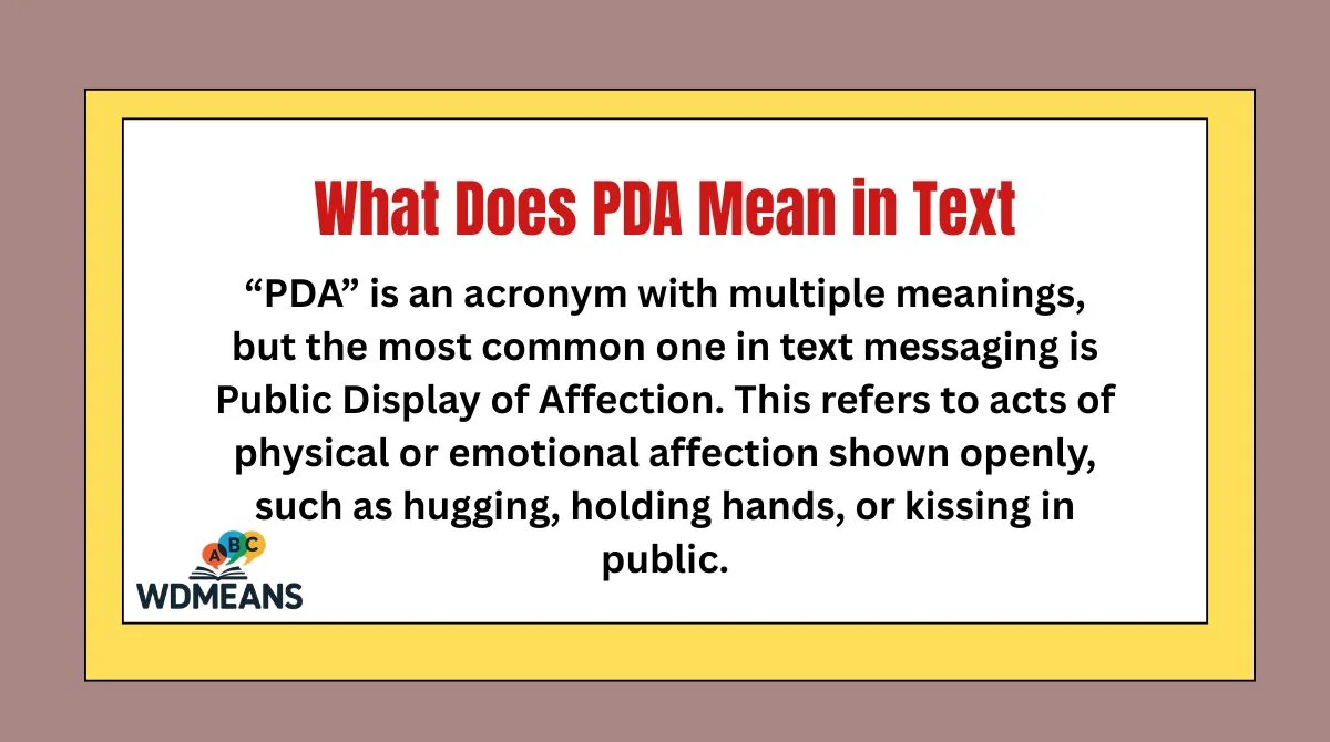 What Does PDA Mean in Text