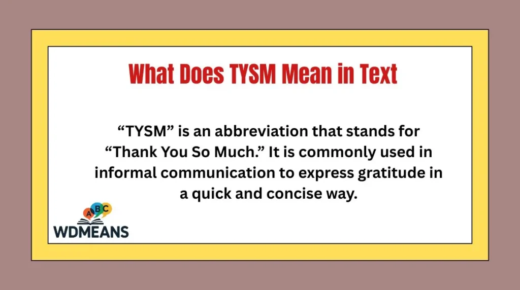 What Does TYSM Mean in Text