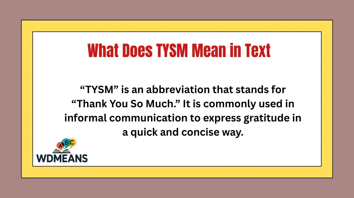 What Does TYSM Mean in Text