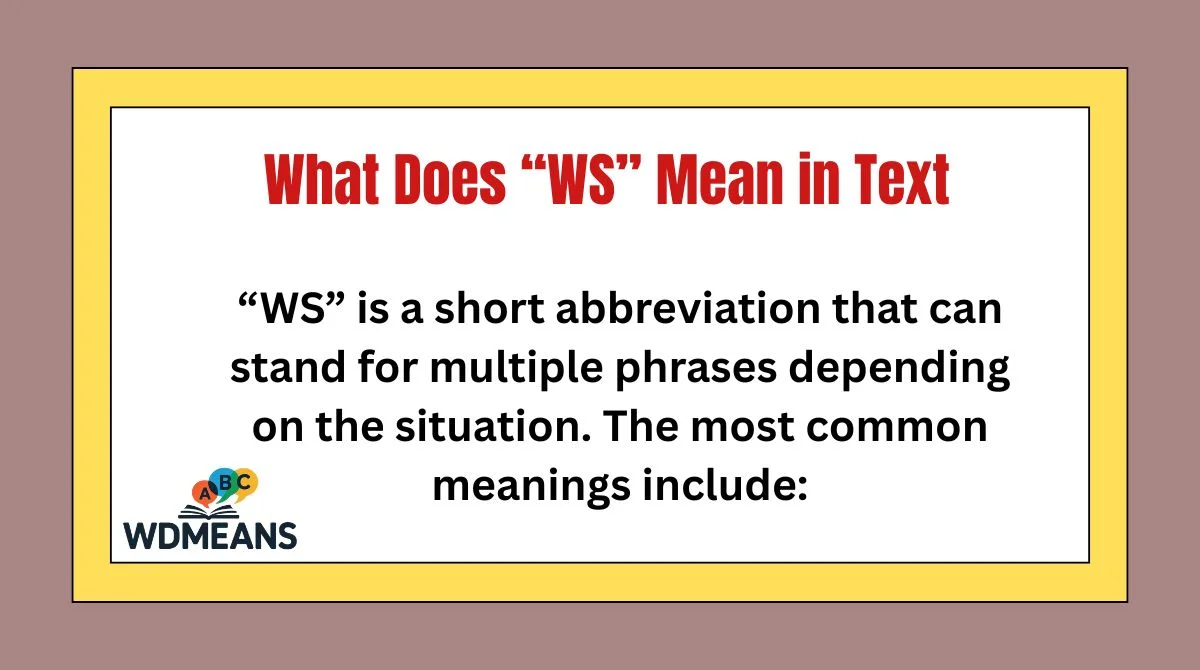 What Does “WS” Mean in Text