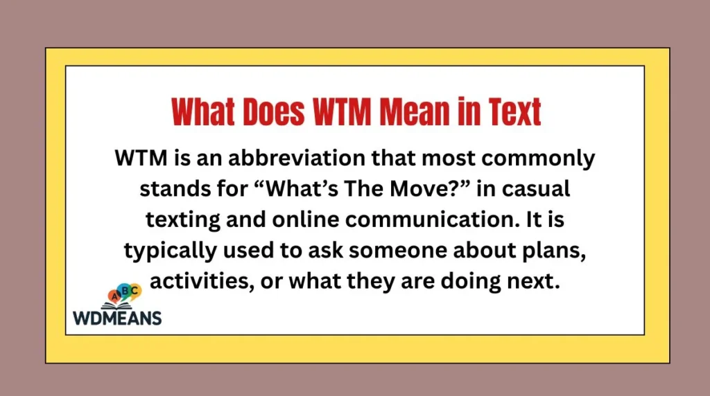 What Does WTM Mean in Text
