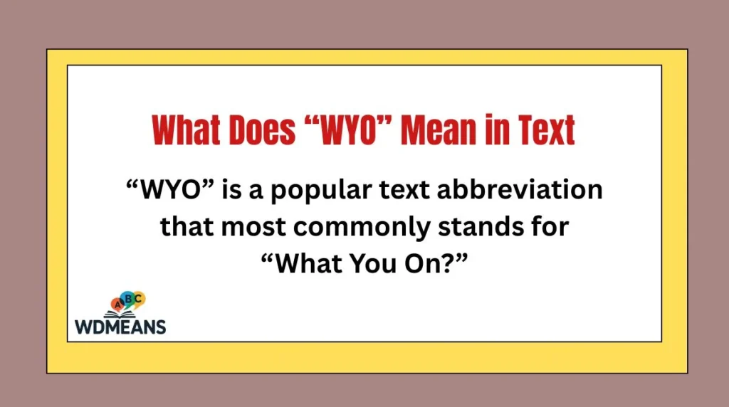 What Does “WYO” Mean in Text