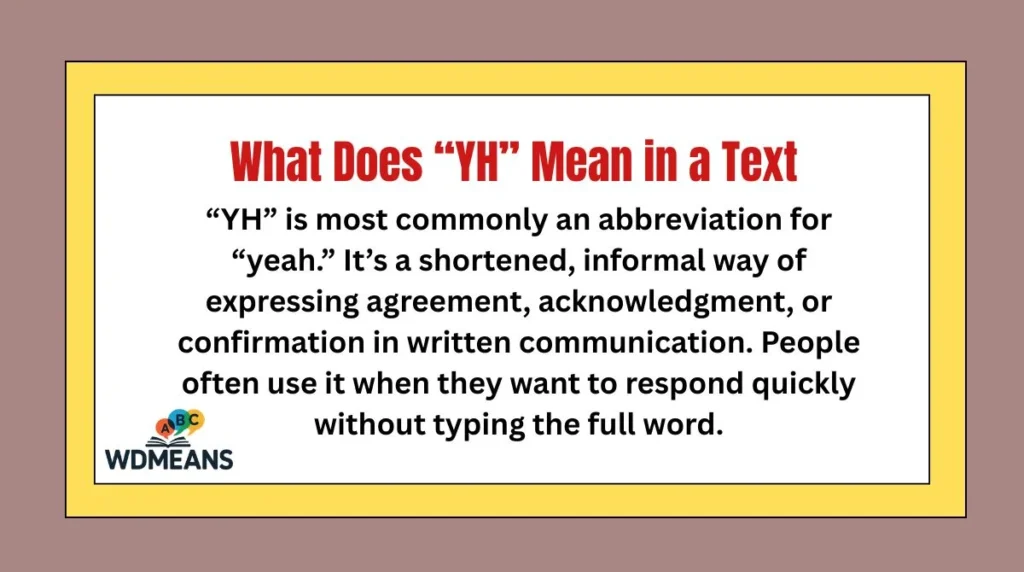 What Does “YH” Mean in a Text