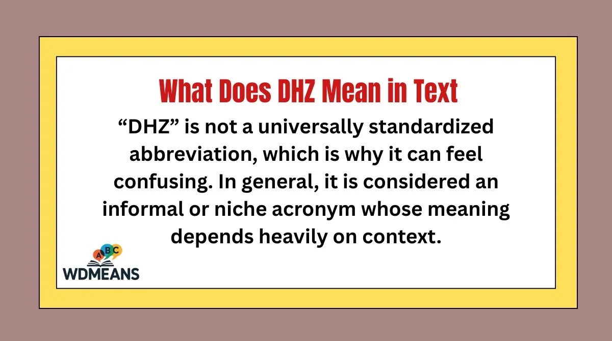 What Does DHZ Mean in Text