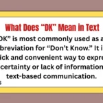 What Does “DK” Mean in Text