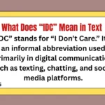 What Does “IDC” Mean in Text