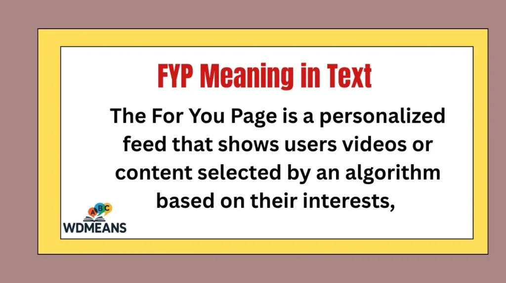 FYP Meaning in Text