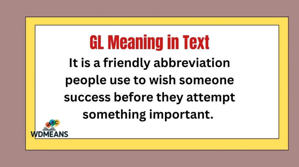 GL Meaning in Text