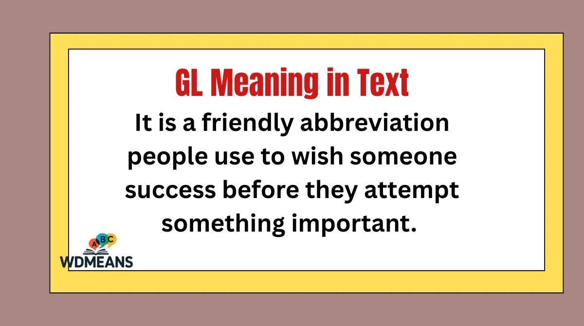 GL Meaning in Text