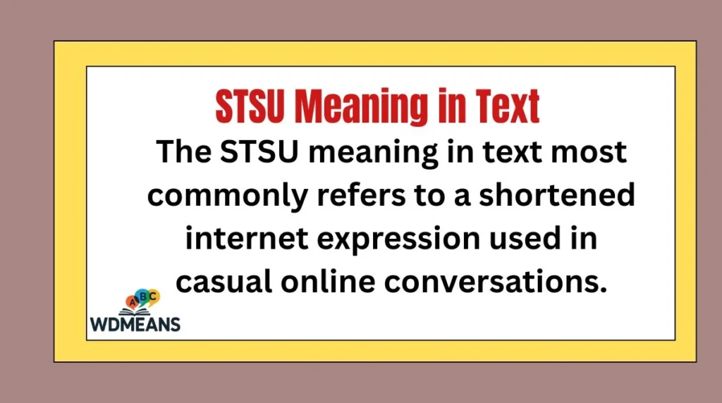 STSU Meaning in Text