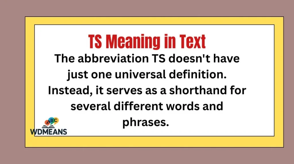 TS Meaning in Text